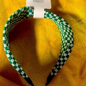 Headband green and white cute for girls and womans for casual events